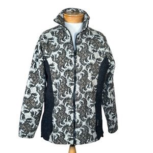 Kerrits On Course Tan & Black Equestrian Fleece Horse Theme Jacket Overs…